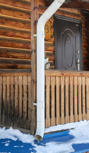 Porch Downspout Installation in Saginaw